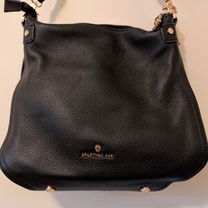 Spartina 449 Black Leather Shoulder Bag